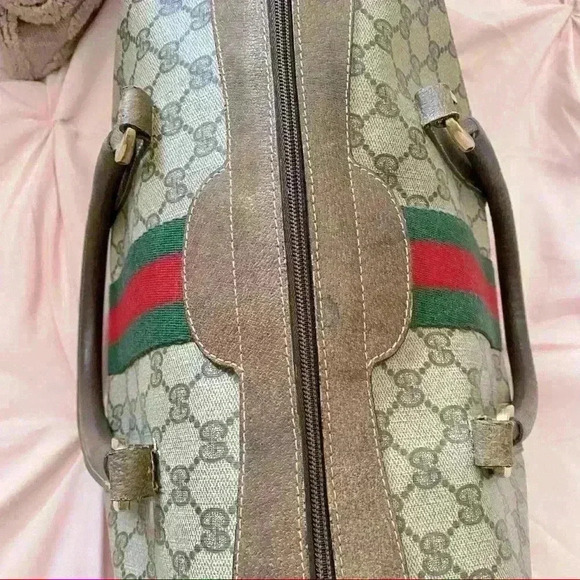 GUCCI Ophidia Top Handle VINTAGE GG Monogram Canvas Leather Tote Handbag Purse - Picture 5 of 16